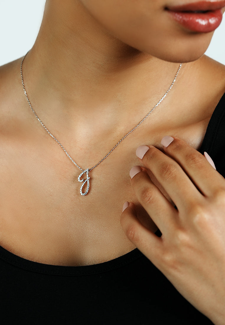 Pavé Initial Pendant – J