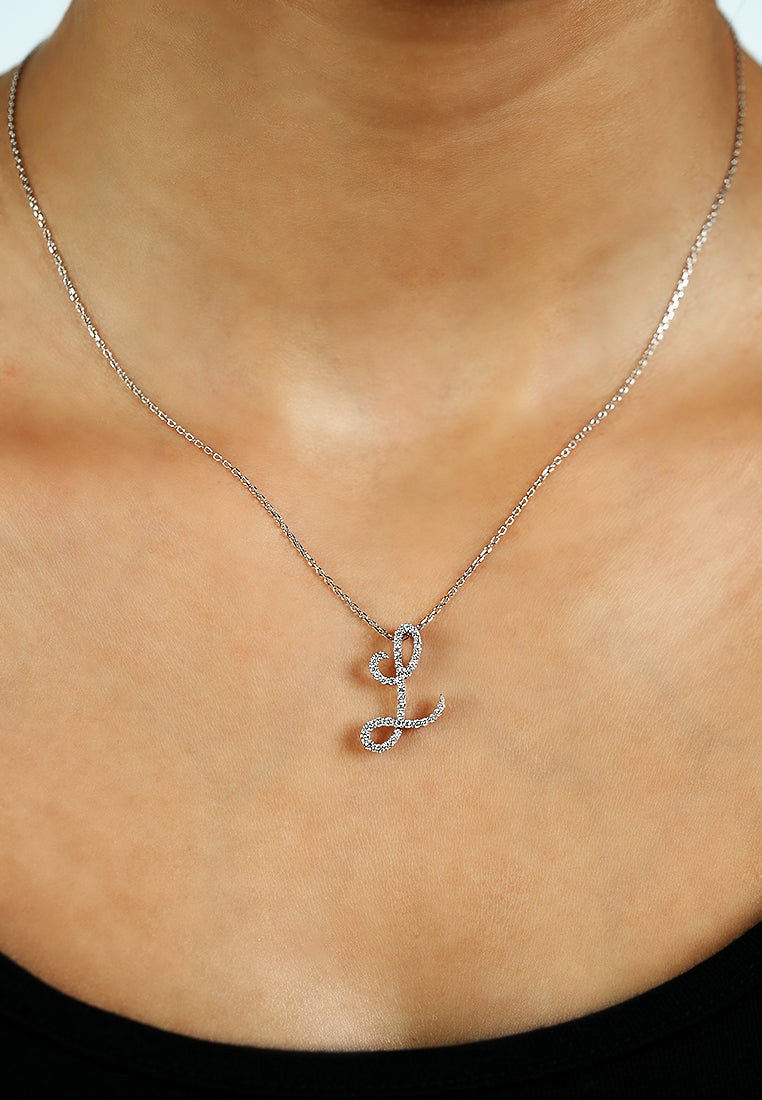 Pavé Initial Pendant – L
