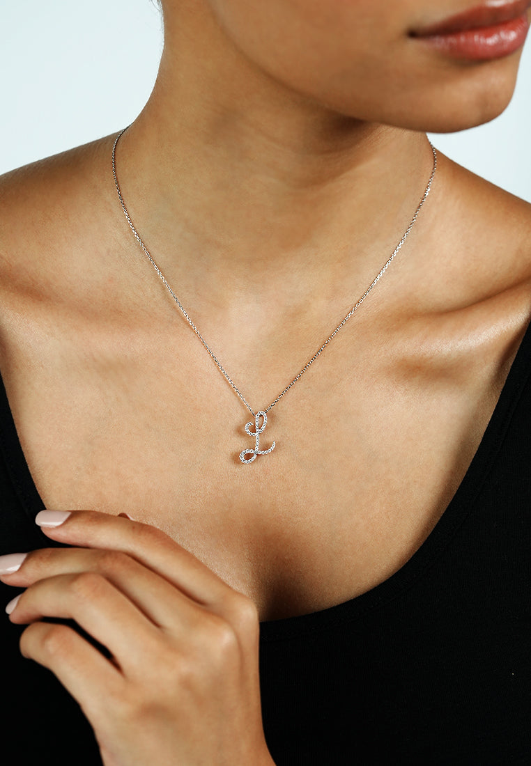 Pavé Initial Pendant – L