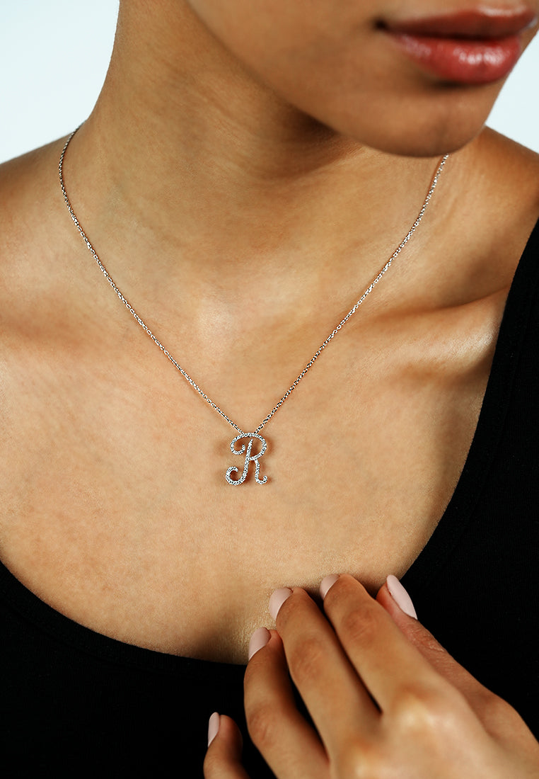 Pavé Initial Pendant – R