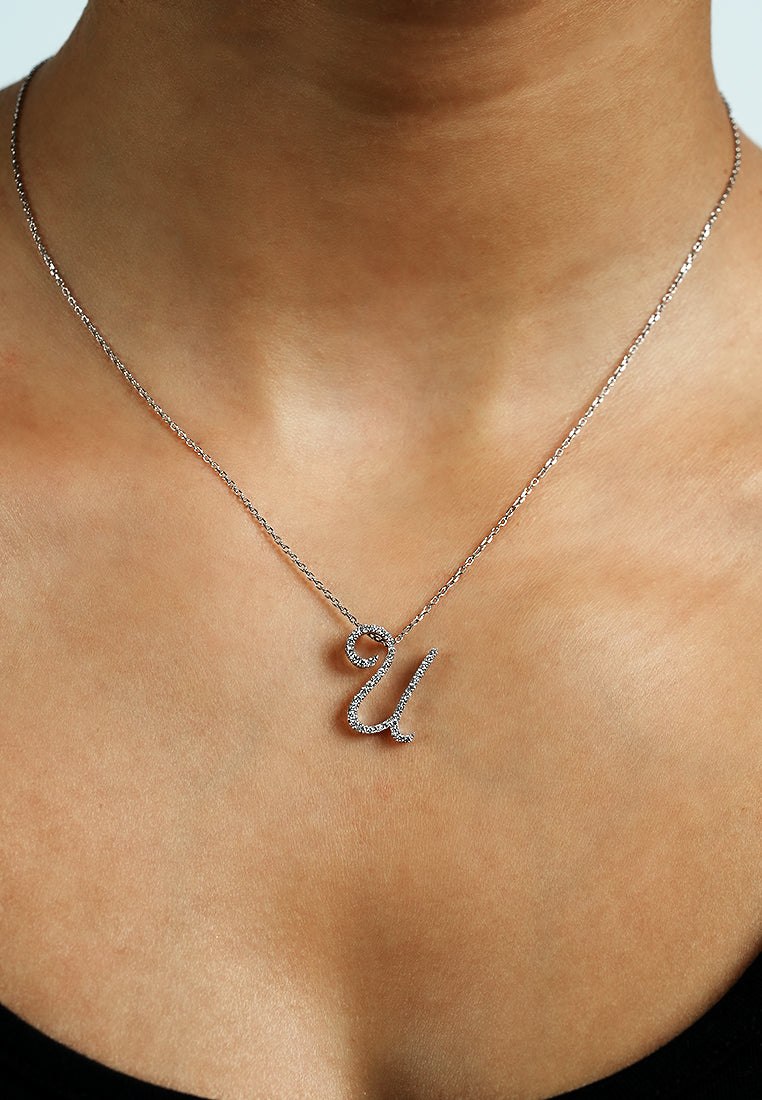 Pavé Initial Pendant – U