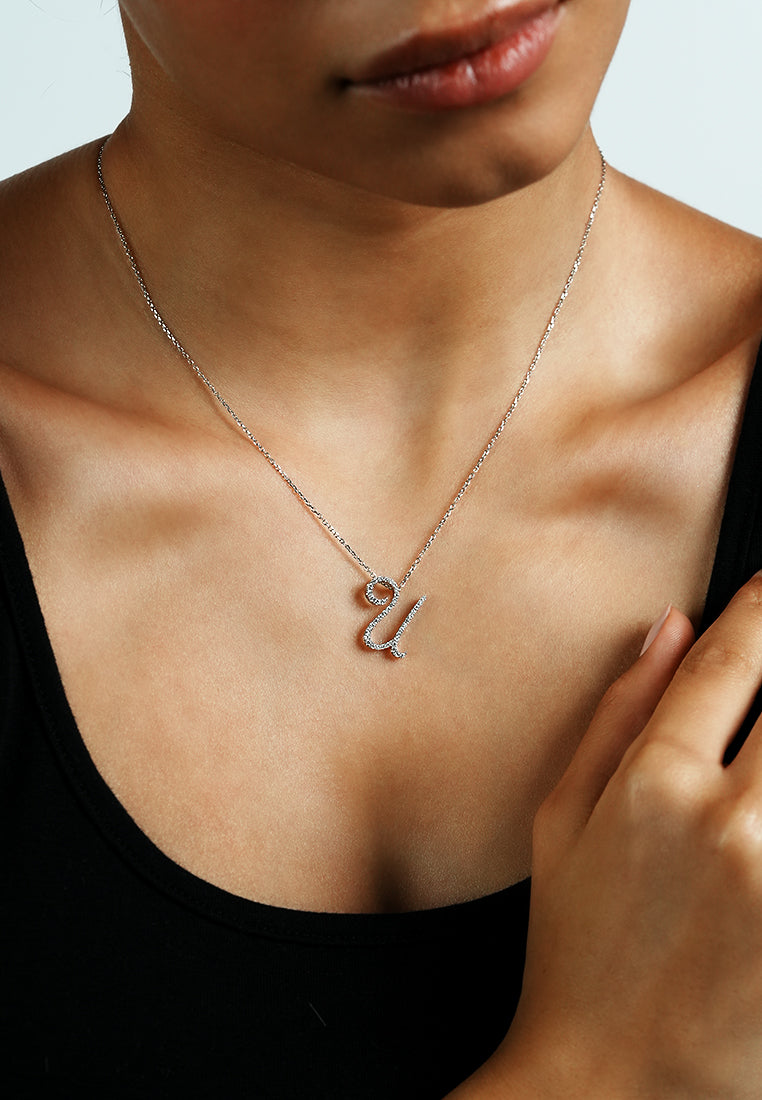 Pavé Initial Pendant – U