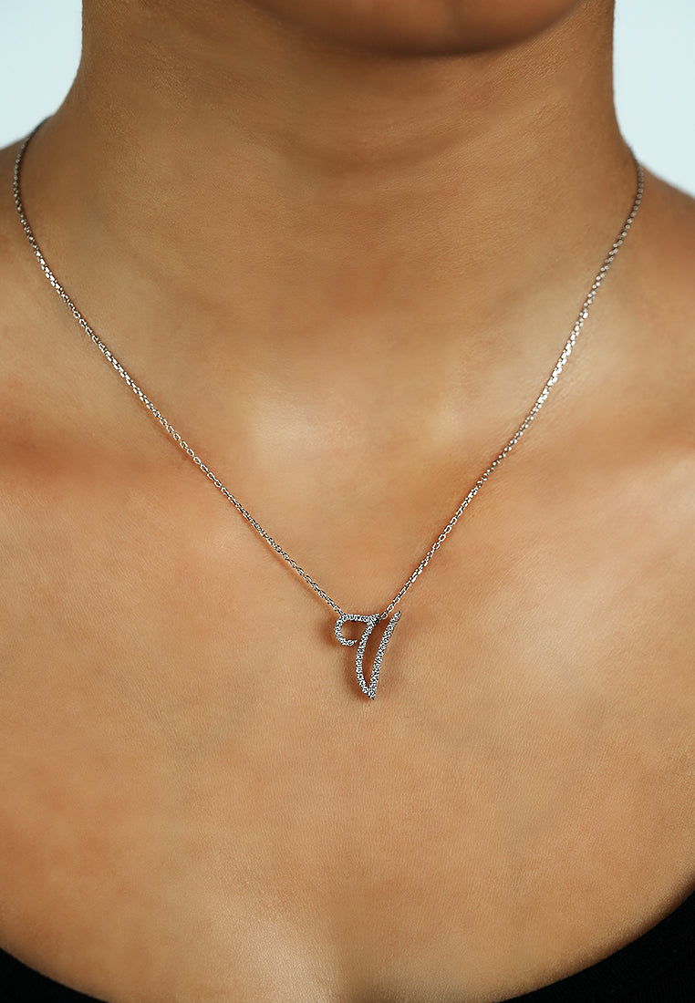 Pavé Initial Pendant – V