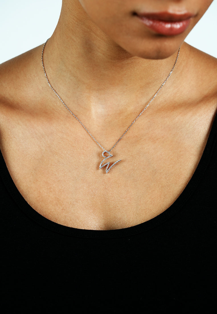 Pavé Initial Pendant – W