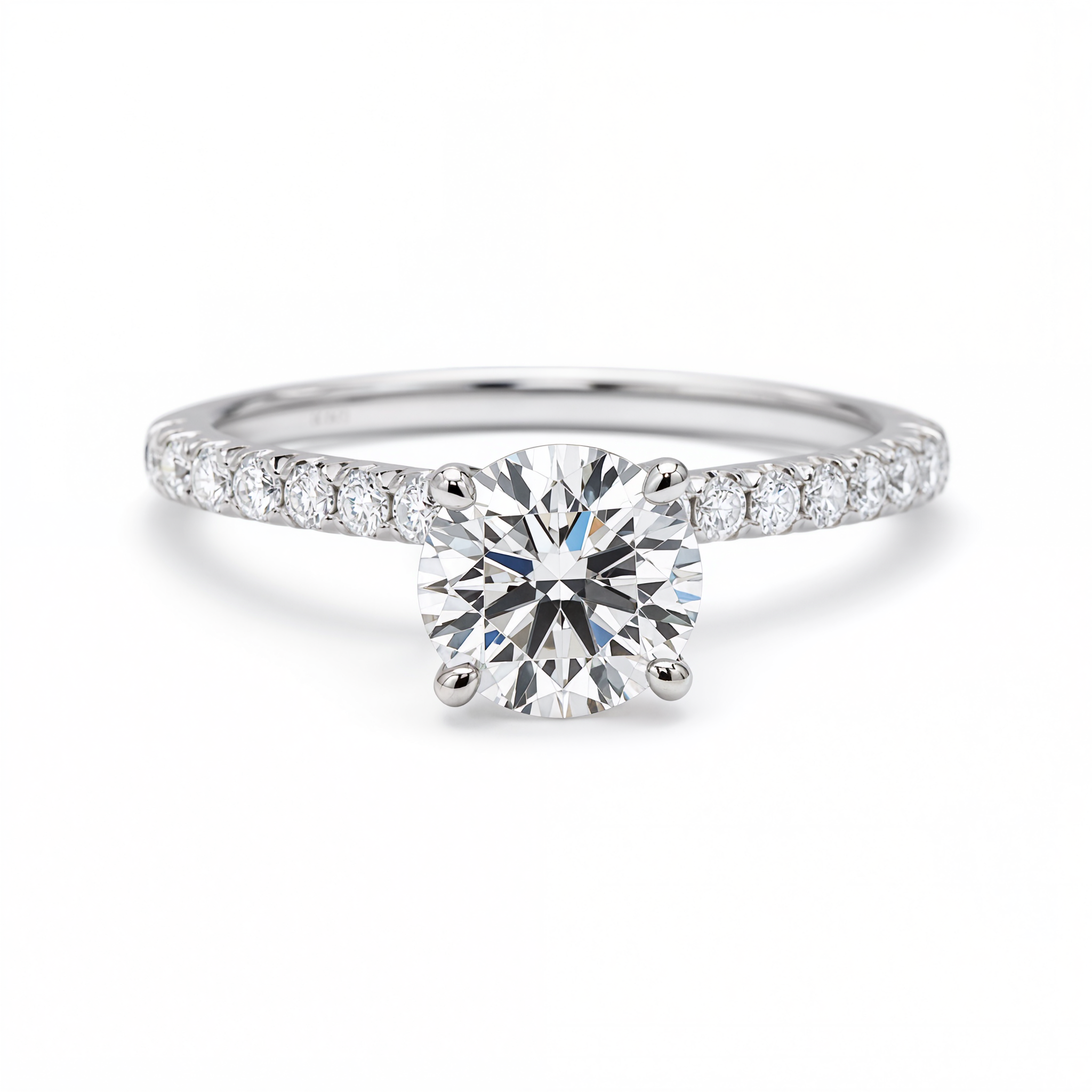 ROUND DIAMOND WITH PAVE RING ( 1.03 CT)