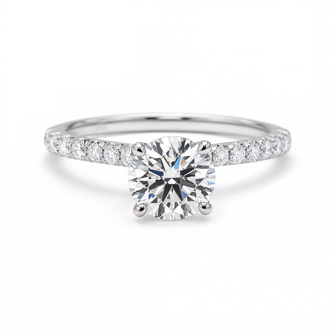 ROUND DIAMOND WITH PAVE RING ( 1.03 CT)
