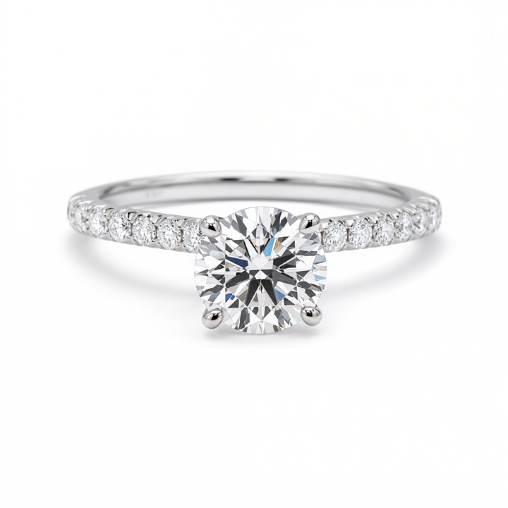 ROUND DIAMOND WITH PAVE RING ( 1.03 CT)