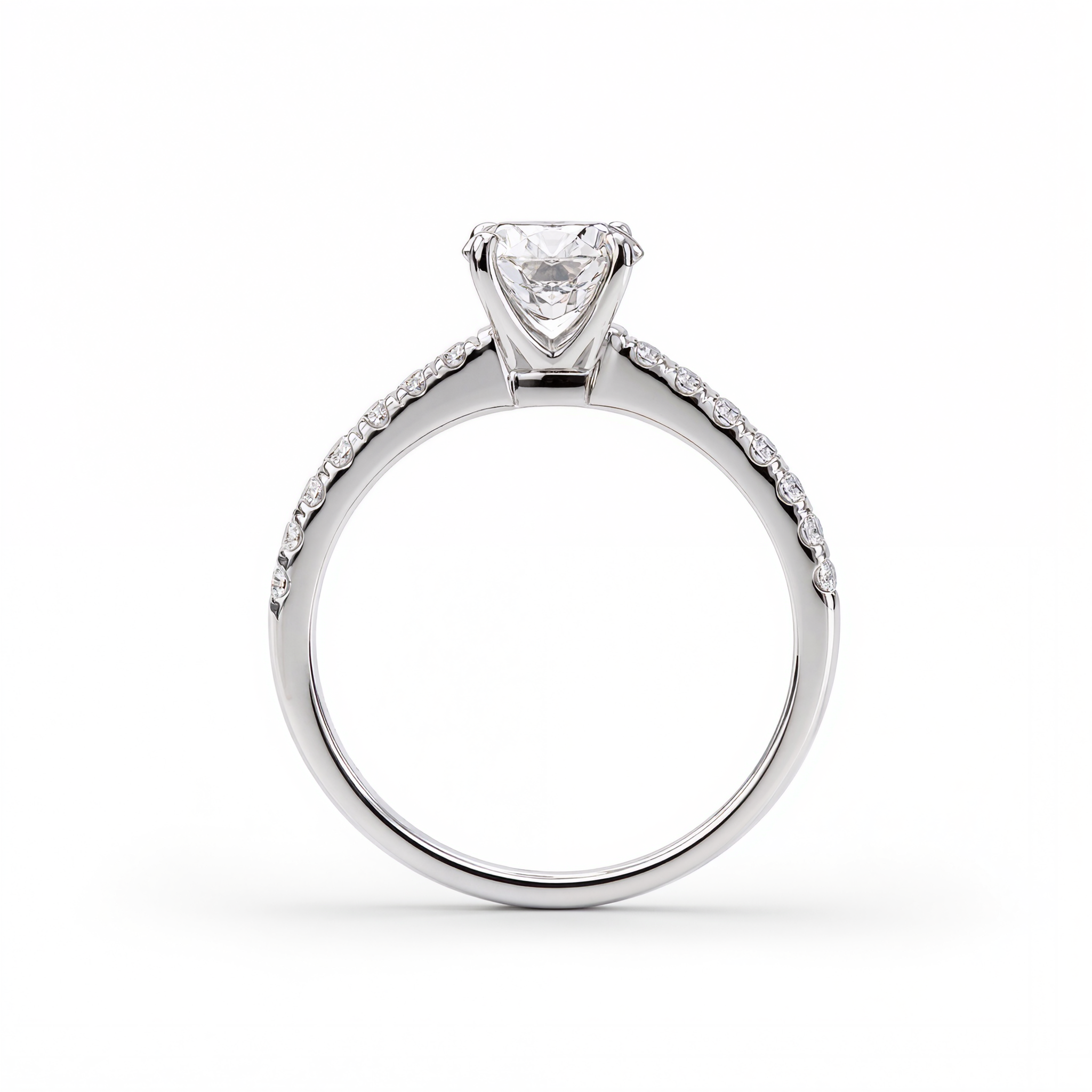 ROUND DIAMOND WITH PAVE RING ( 1.03 CT)