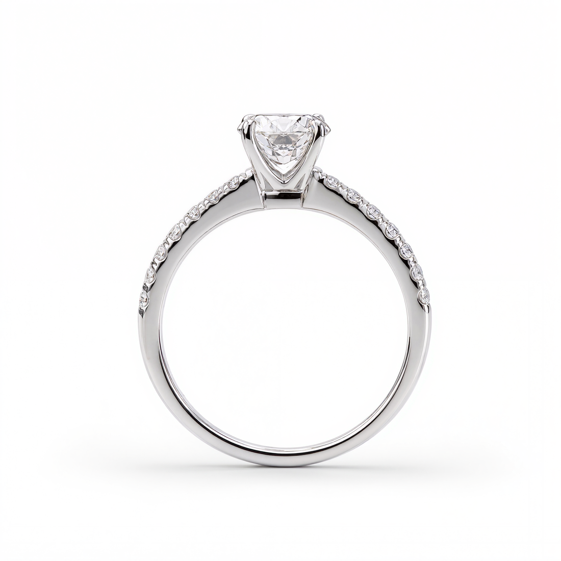 ROUND DIAMOND WITH PAVE RING ( 1.03 CT)