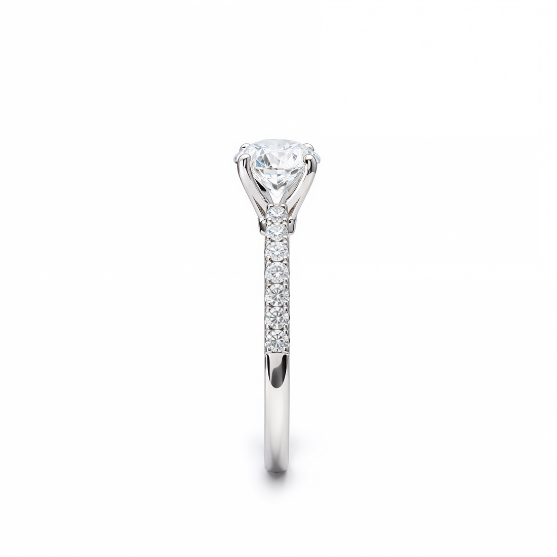 ROUND DIAMOND WITH PAVE RING ( 1.03 CT)