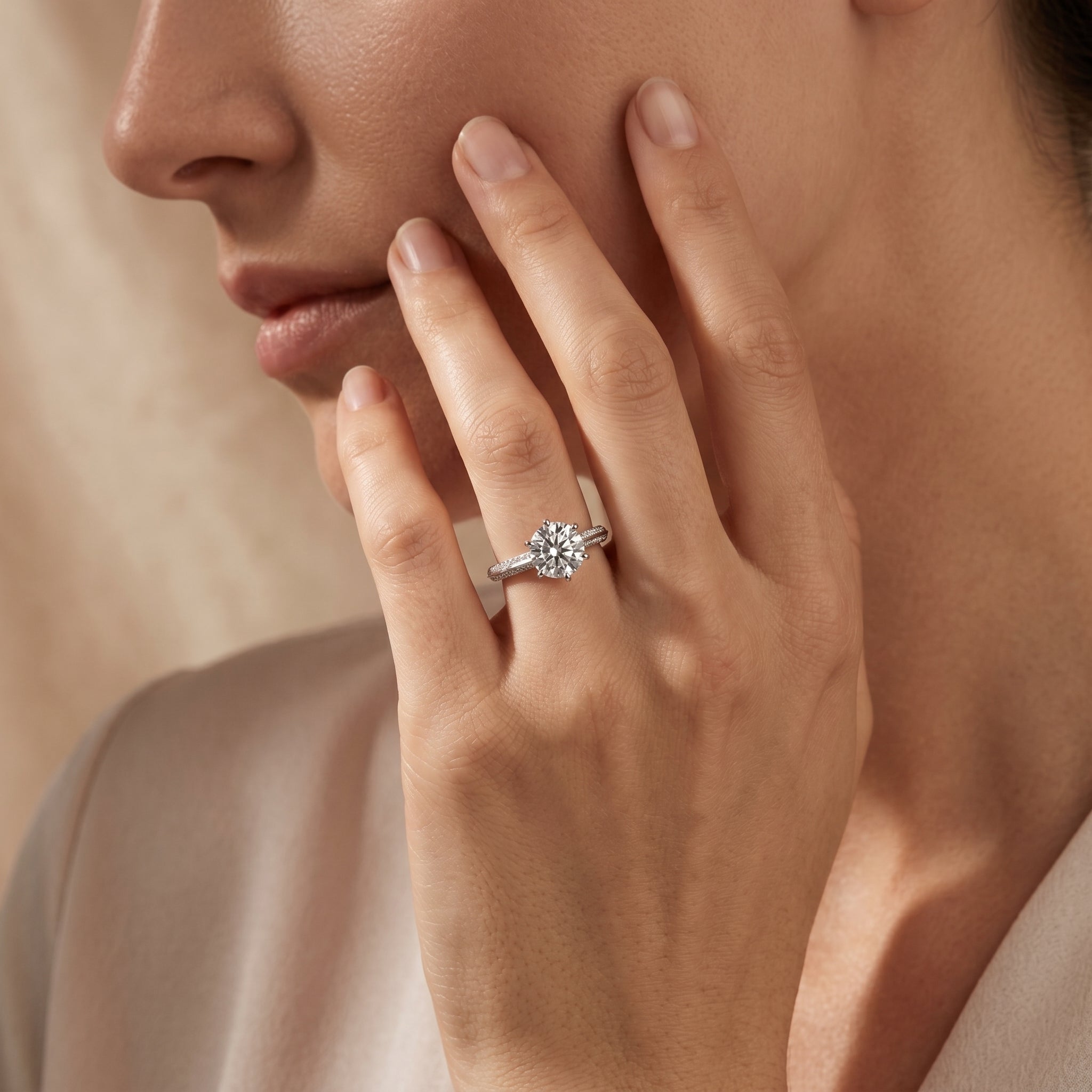 ROUND DIAMOND WITH PAVE RING ( 1.15 CT)
