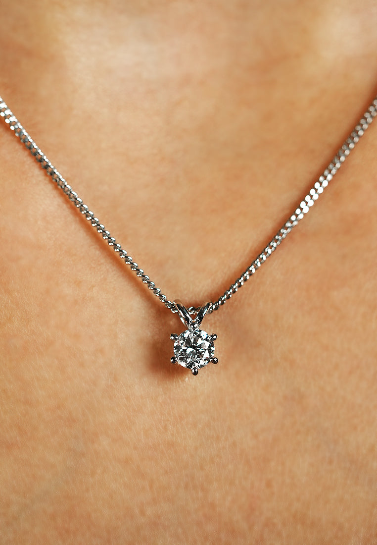 Lab Grown Diamond Solitaire Pendant Necklace