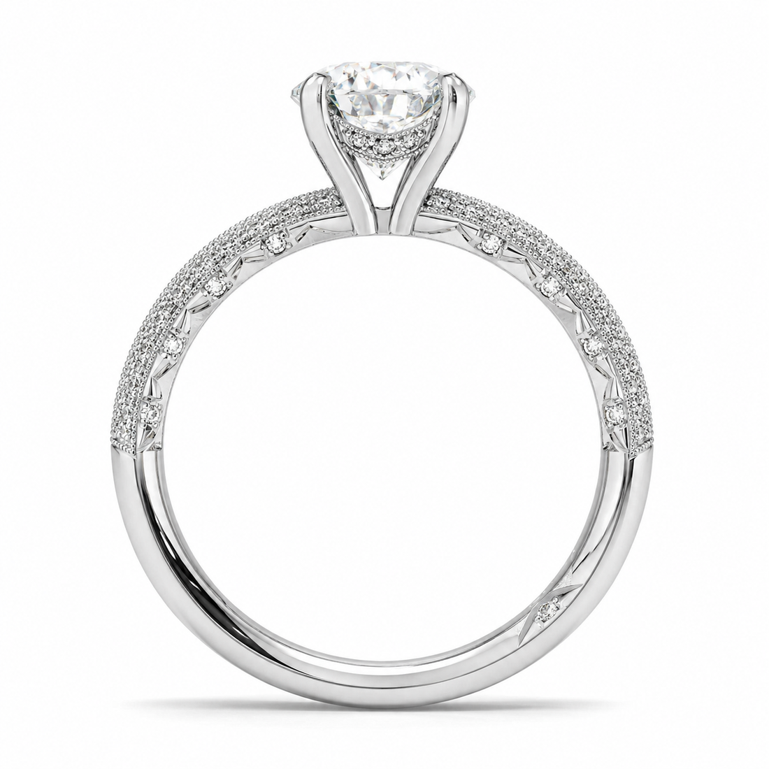 OVAL DIAMOND KNIFE EDGE PAVE RING