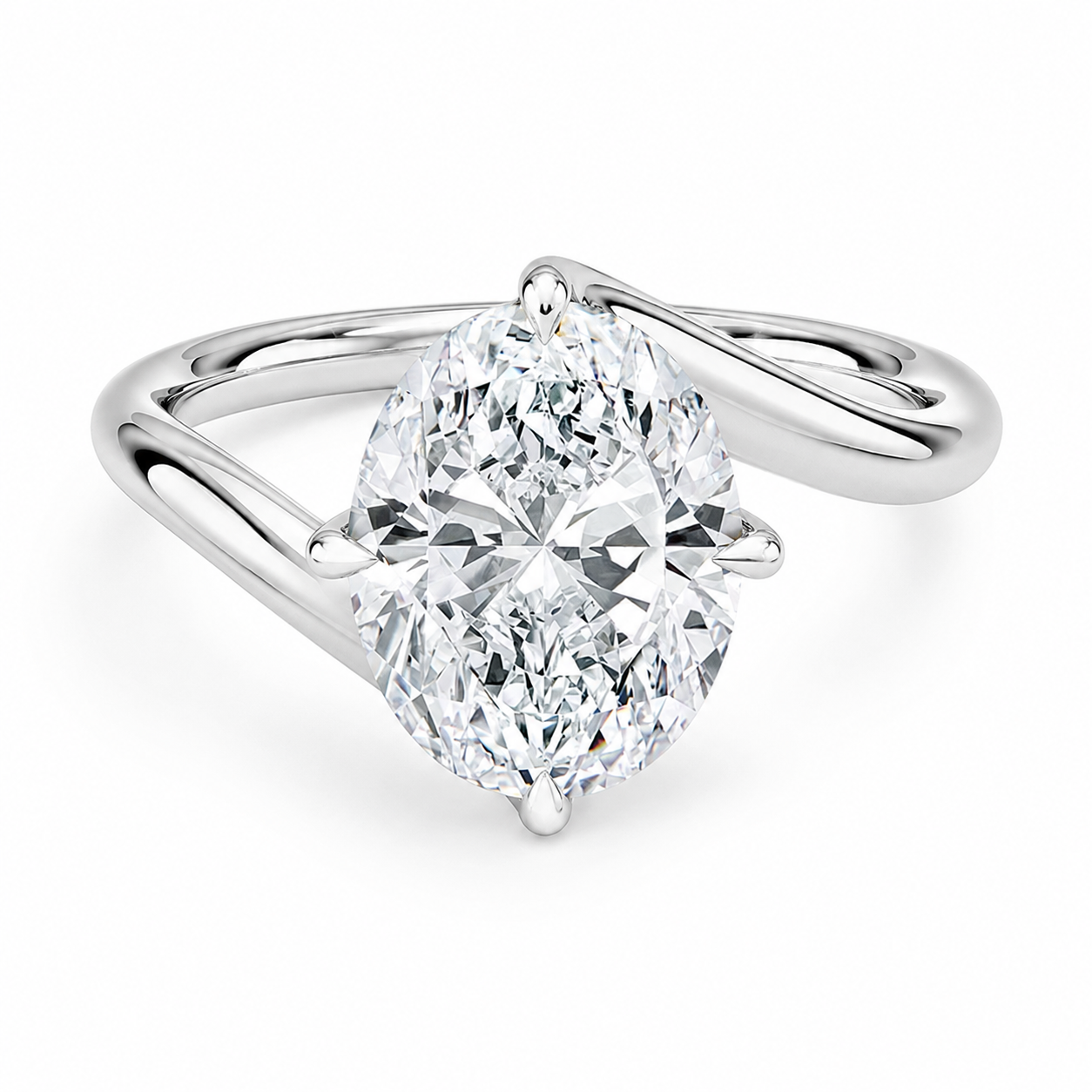 OVAL DIAMOND TWIST SOLITAIRE RING