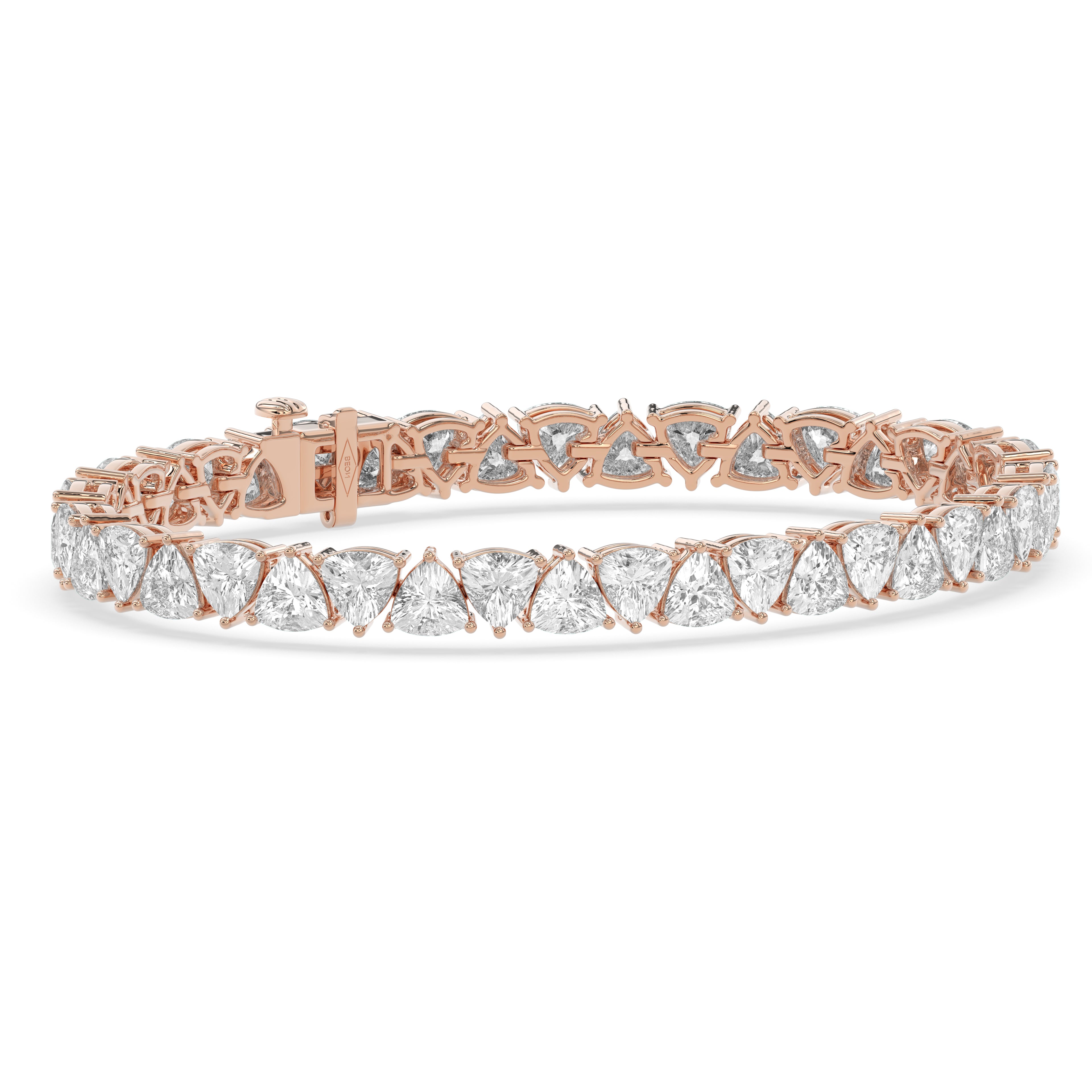 Modern Trillion Diamond Tennis Bracelet