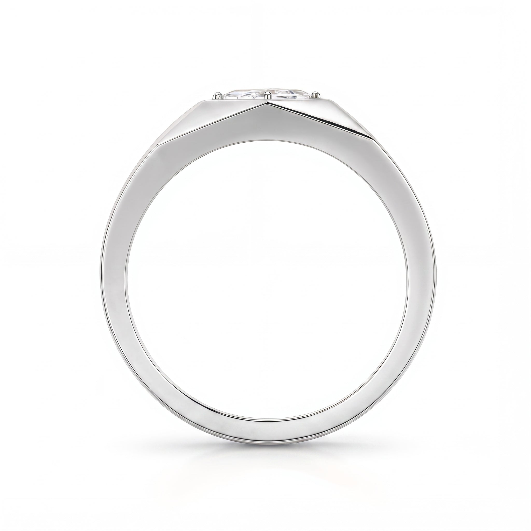 LOZENGES DIAMOND COUPLE RING BAND W/G