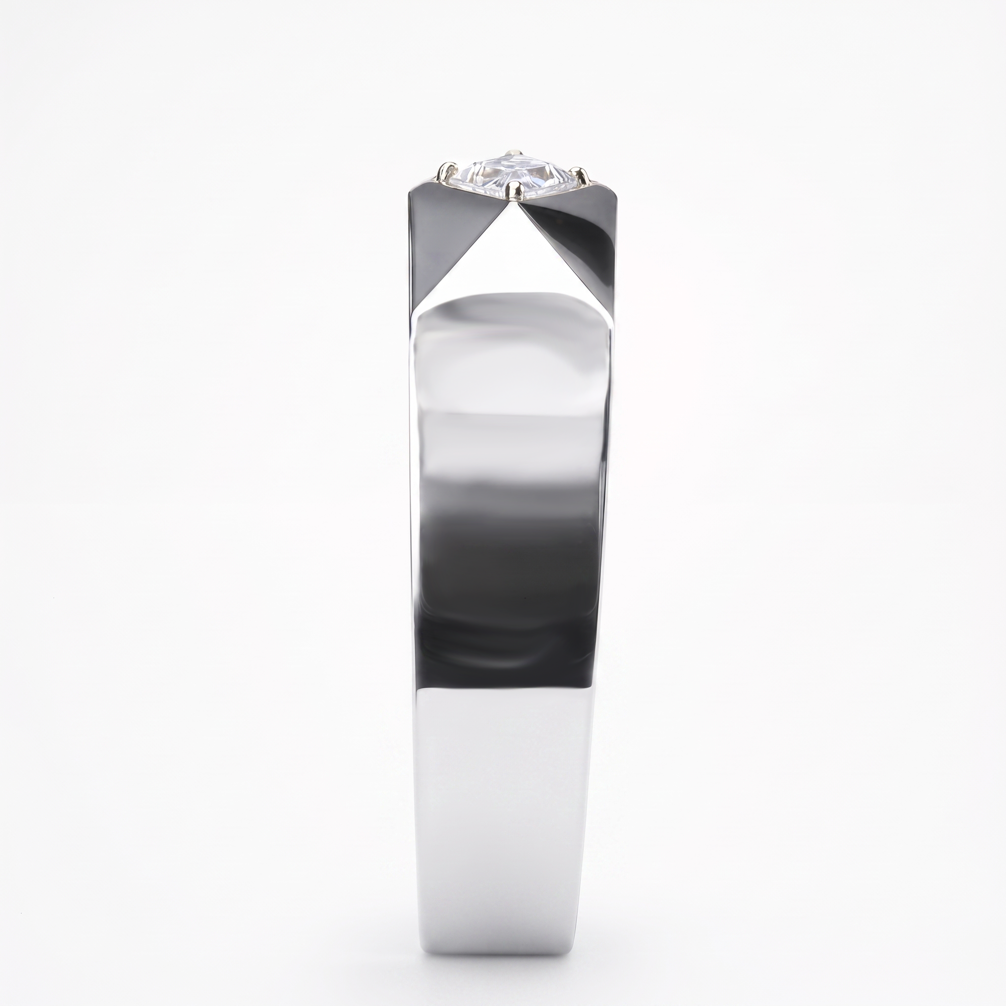 LOZENGES DIAMOND COUPLE RING BAND W/G