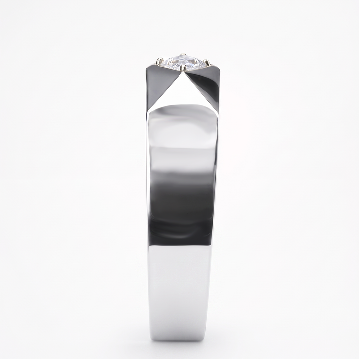 LOZENGES DIAMOND COUPLE RING BAND W/G