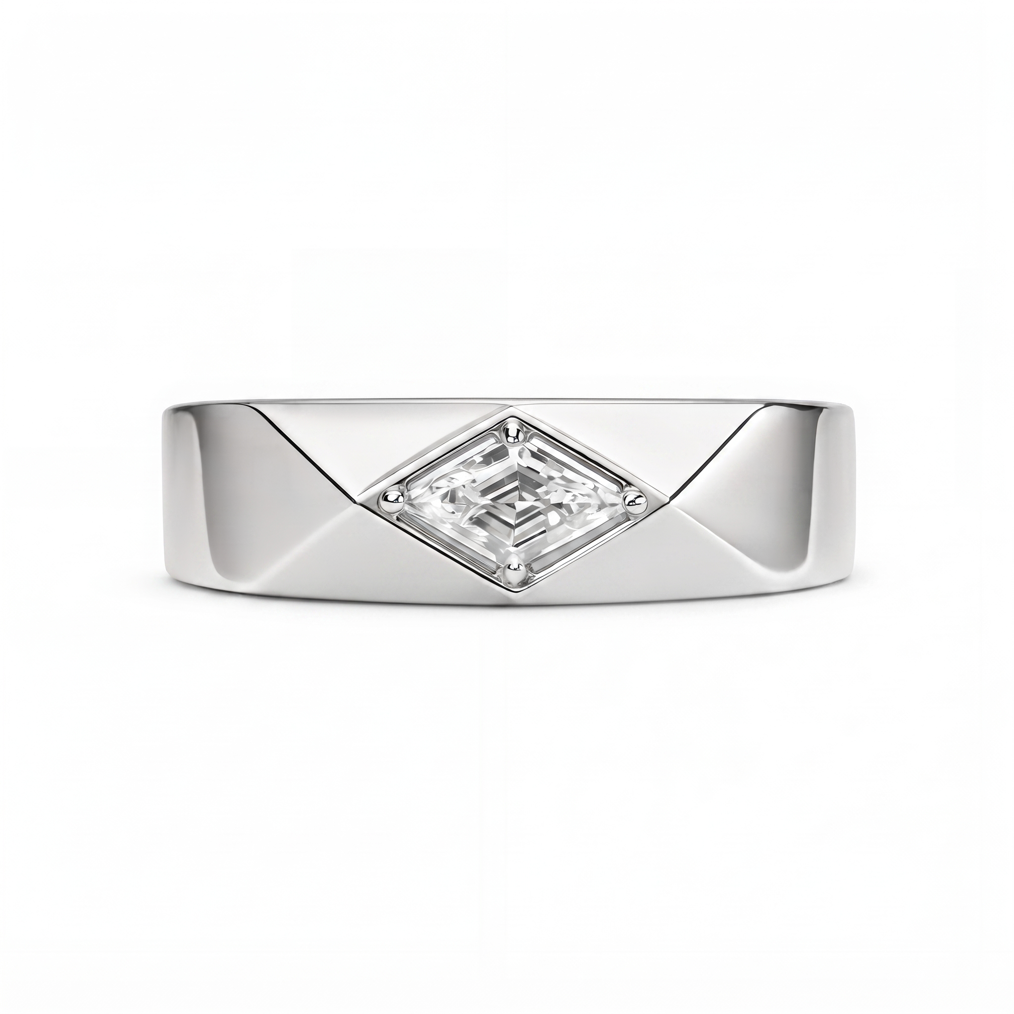 LOZENGES DIAMOND COUPLE RING W/G